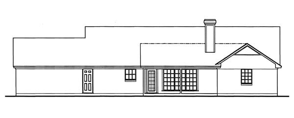 One-Story Traditional Rear Elevation of Plan 79247