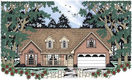 Country One-Story Elevation of Plan 79249