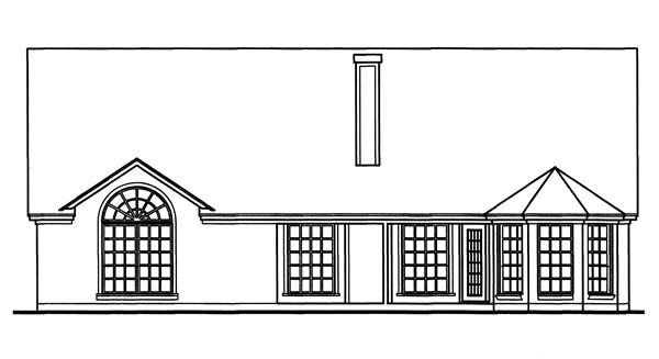 Country One-Story Rear Elevation of Plan 79249