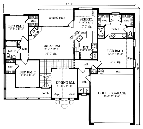 Country One-Story Level One of Plan 79250