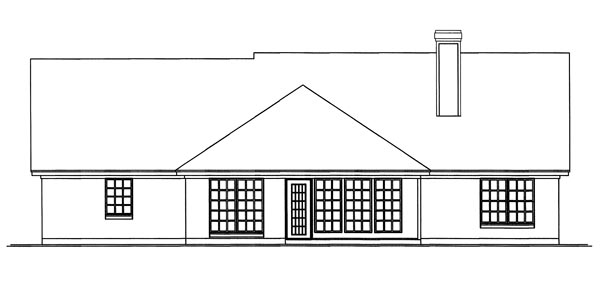 Country One-Story Rear Elevation of Plan 79250