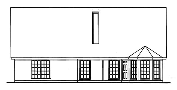 Country Rear Elevation of Plan 79253