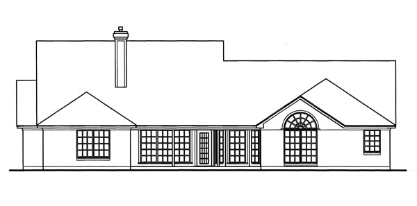 Country Rear Elevation of Plan 79255