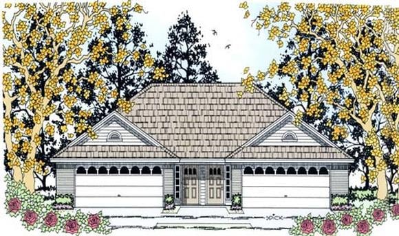 Multi-Family Plan 79256 Elevation