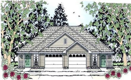 Multi-Family Plan 79258 Elevation