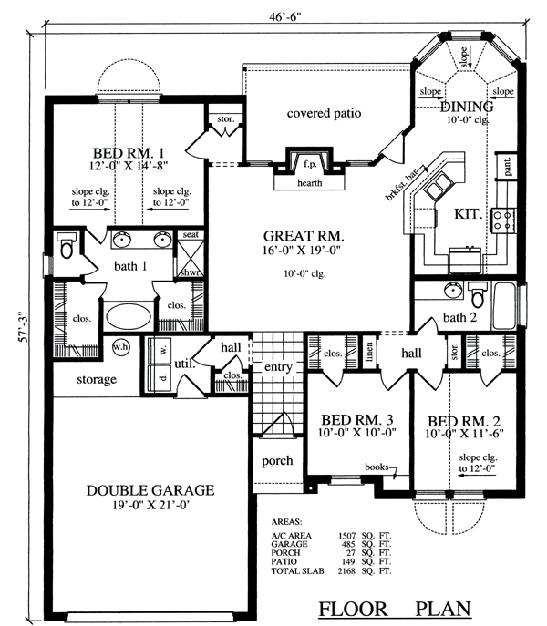 European One-Story Traditional Level One of Plan 79260