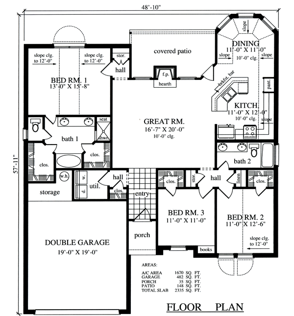 European One-Story Traditional Level One of Plan 79262