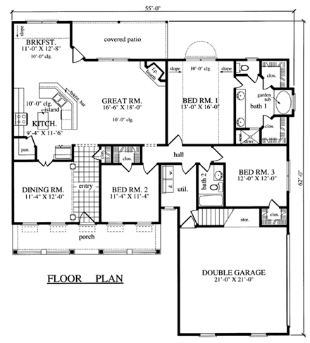 House Plan 79263 First Level Plan