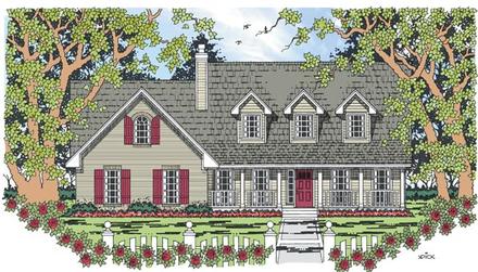 Cape Cod Country Elevation of Plan 79268