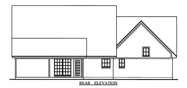Cape Cod Country Rear Elevation of Plan 79268