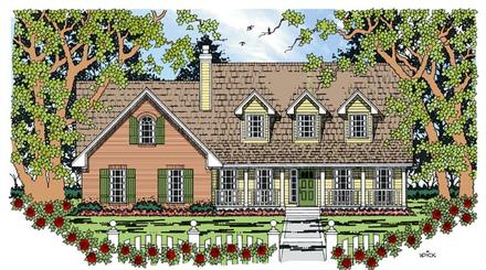 Cape Cod Country Elevation of Plan 79269