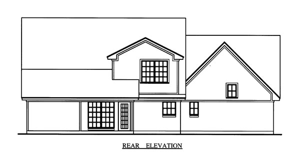 Cape Cod Country Rear Elevation of Plan 79269