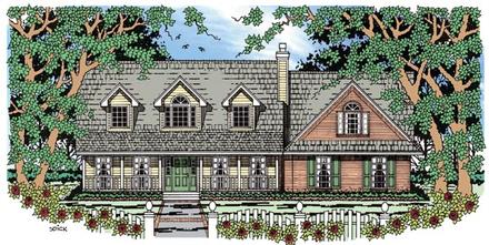 Cape Cod Country Elevation of Plan 79271