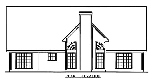 Cape Cod Country Rear Elevation of Plan 79272
