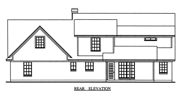 Country Rear Elevation of Plan 79273