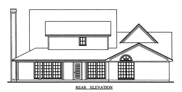 Country Rear Elevation of Plan 79274