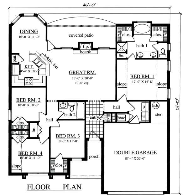 One-Story Traditional Level One of Plan 79277