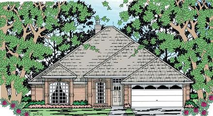 One-Story Traditional Elevation of Plan 79277