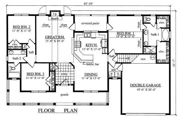 Country One-Story Level One of Plan 79278