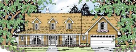 Country One-Story Elevation of Plan 79278