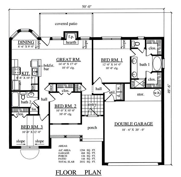 Country One-Story Level One of Plan 79279