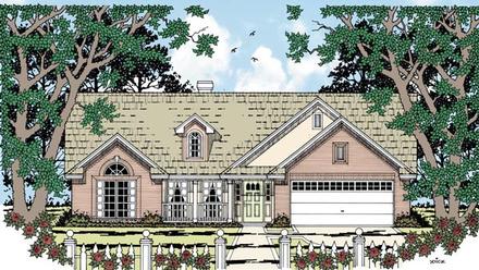 Country One-Story Elevation of Plan 79279