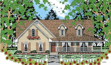 Country One-Story Elevation of Plan 79286