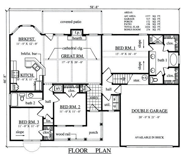 Country One-Story Level One of Plan 79289