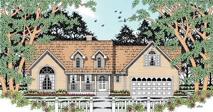 Country One-Story Elevation of Plan 79289