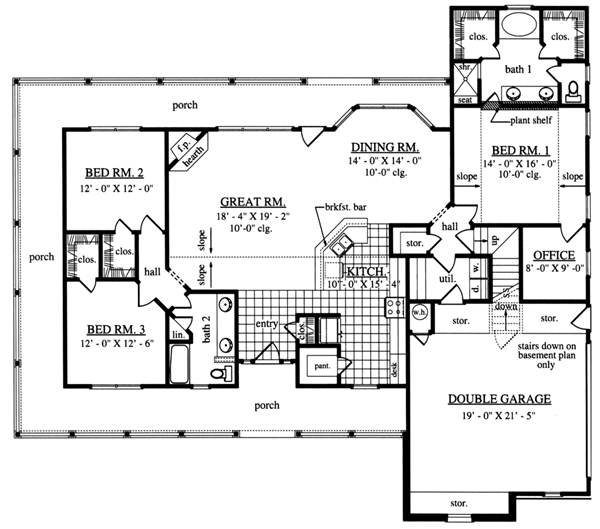 Country One-Story Level One of Plan 79290