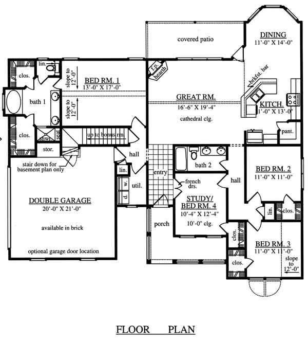 Country One-Story Level One of Plan 79291