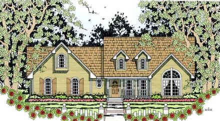 Country One-Story Elevation of Plan 79291