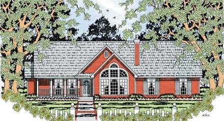 Country One-Story Elevation of Plan 79292