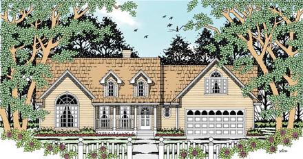 Country One-Story Elevation of Plan 79293