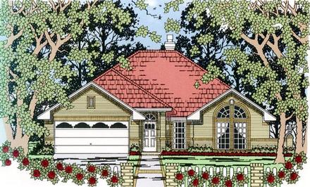 One-Story Traditional Elevation of Plan 79296