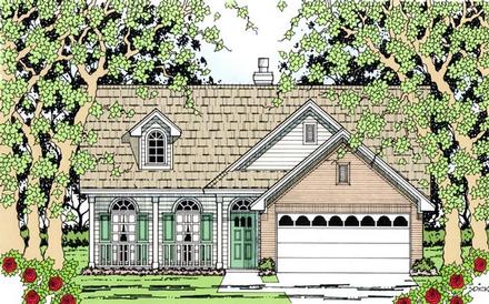 Country Narrow Lot One-Story Elevation of Plan 79297