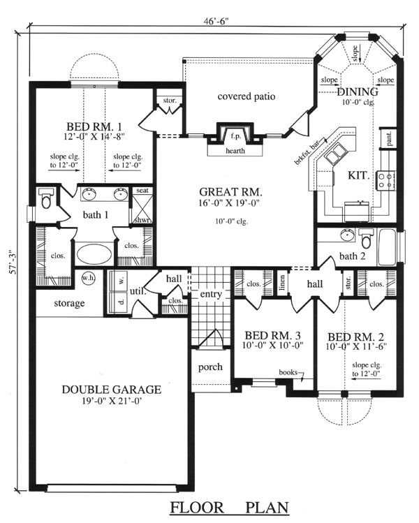 One-Story Traditional Level One of Plan 79299