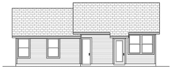 Colonial Country Rear Elevation of Plan 79300