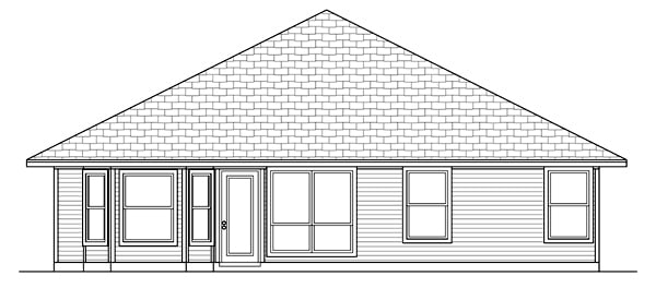 Traditional Rear Elevation of Plan 79301