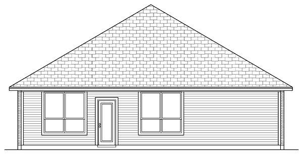 Traditional Rear Elevation of Plan 79302