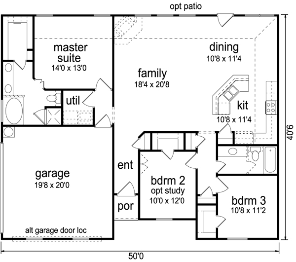 Country Farmhouse Ranch Level One of Plan 79303