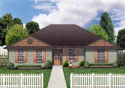 Country Farmhouse Ranch Elevation of Plan 79303