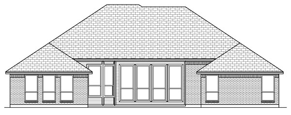 Traditional Rear Elevation of Plan 79307