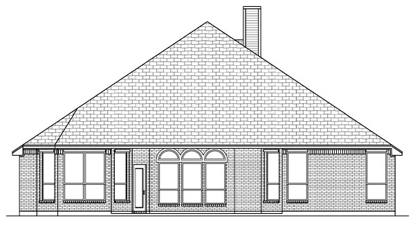 Traditional Rear Elevation of Plan 79308