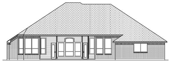 Traditional Rear Elevation of Plan 79310