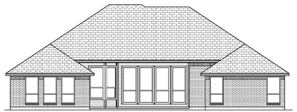 Traditional Rear Elevation of Plan 79311