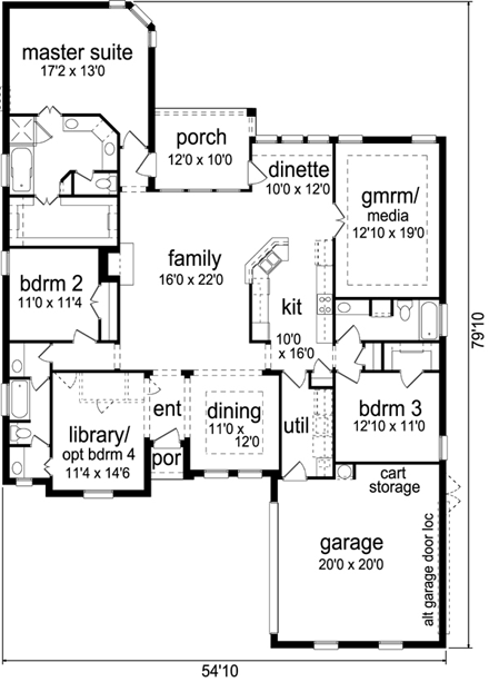 House Plan 79312 First Level Plan