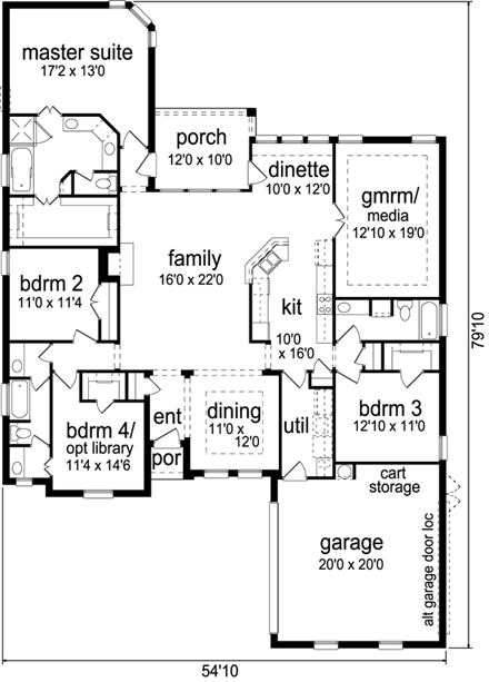 House Plan 79313 First Level Plan