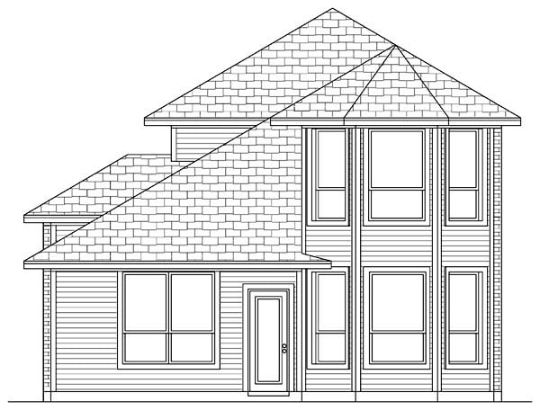 Traditional Rear Elevation of Plan 79318