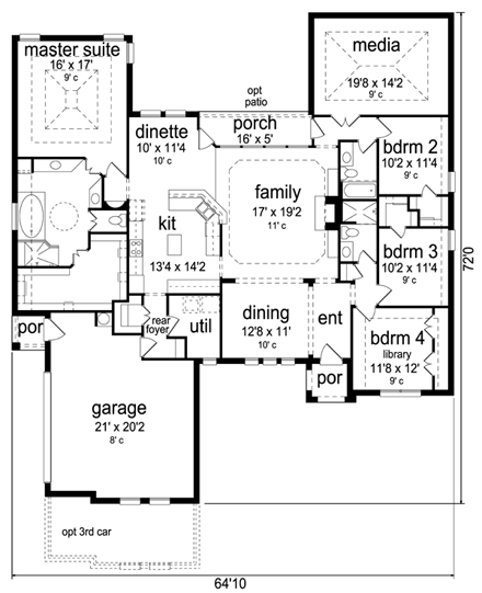 House Plan 79323 First Level Plan